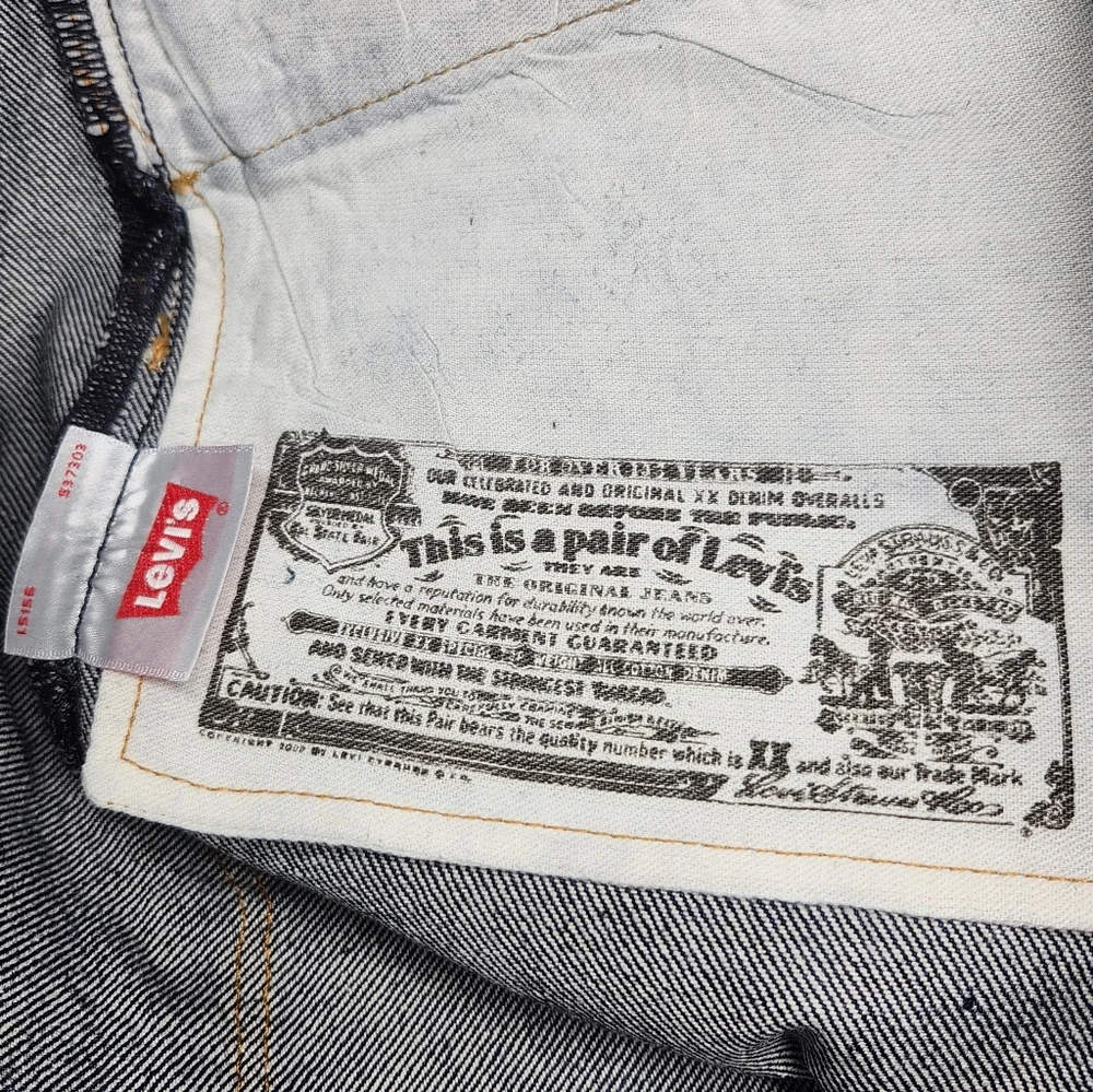 Levis 501 Dark Blue 100% Cotton Button Fly Denim Jeans 48 X 30 - Picture 9 of 9